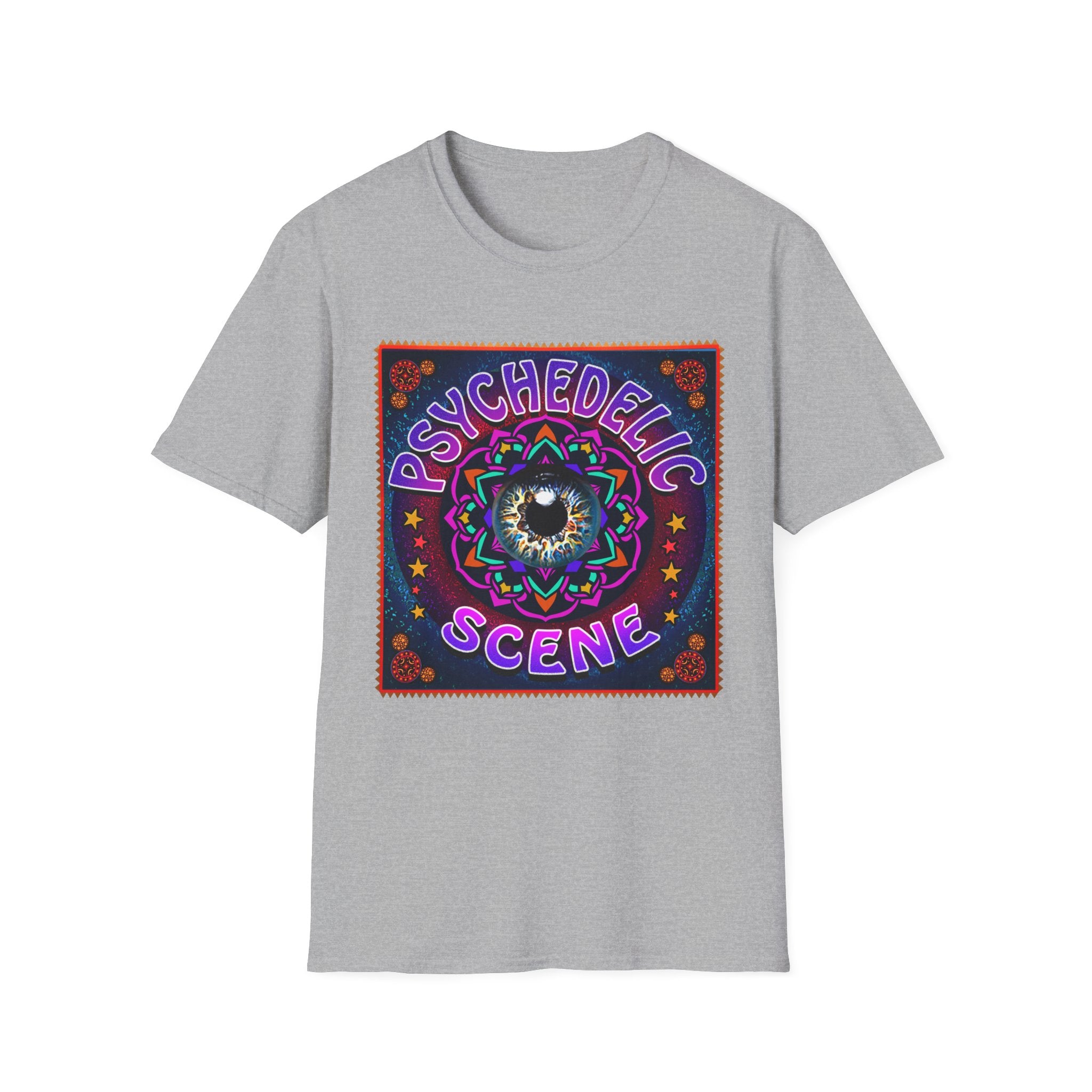 Psychedelic Scene Graphic T-Shirt — Retro Skull Mandala Tee
