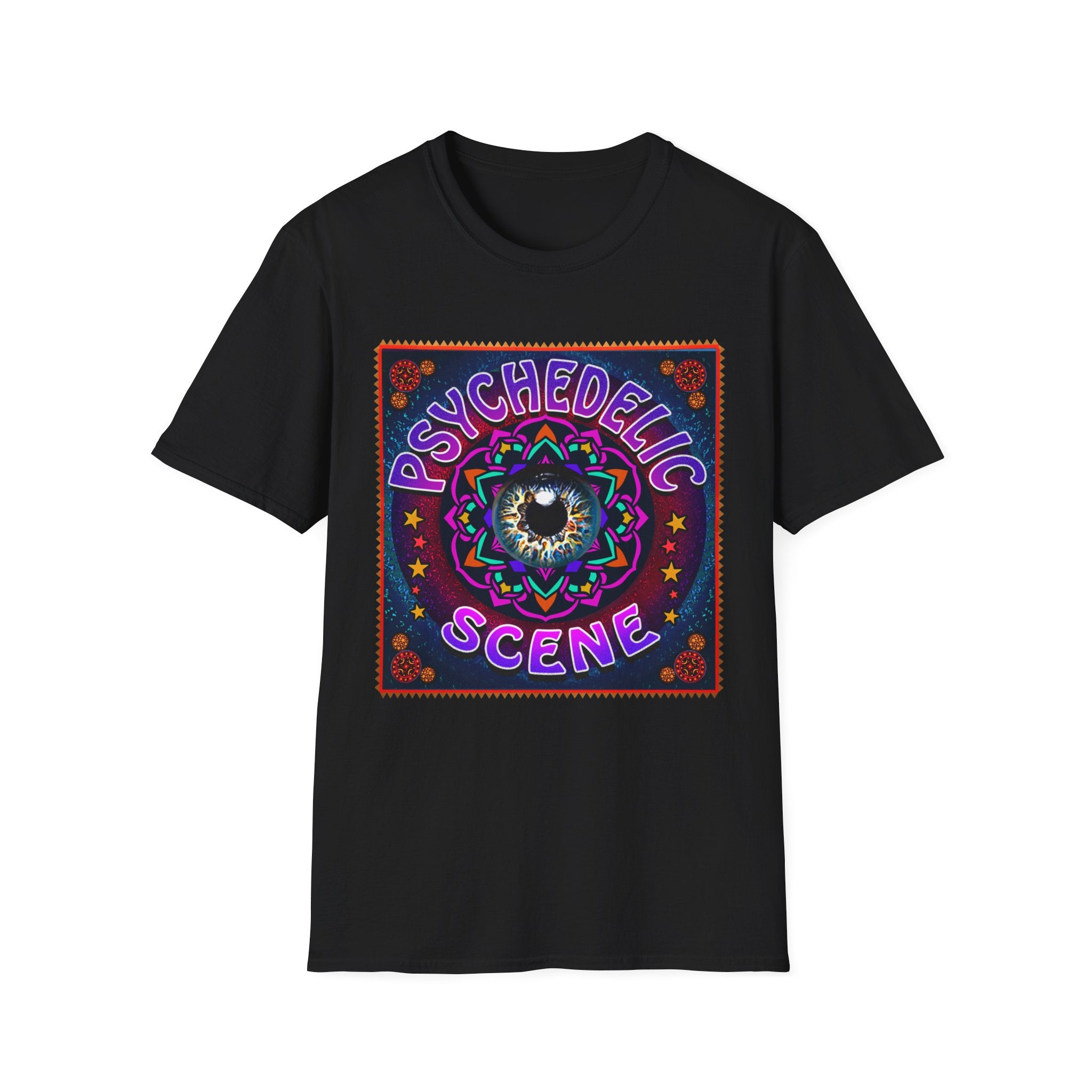 Psychedelic Scene Graphic T-Shirt — Retro Skull Mandala Tee