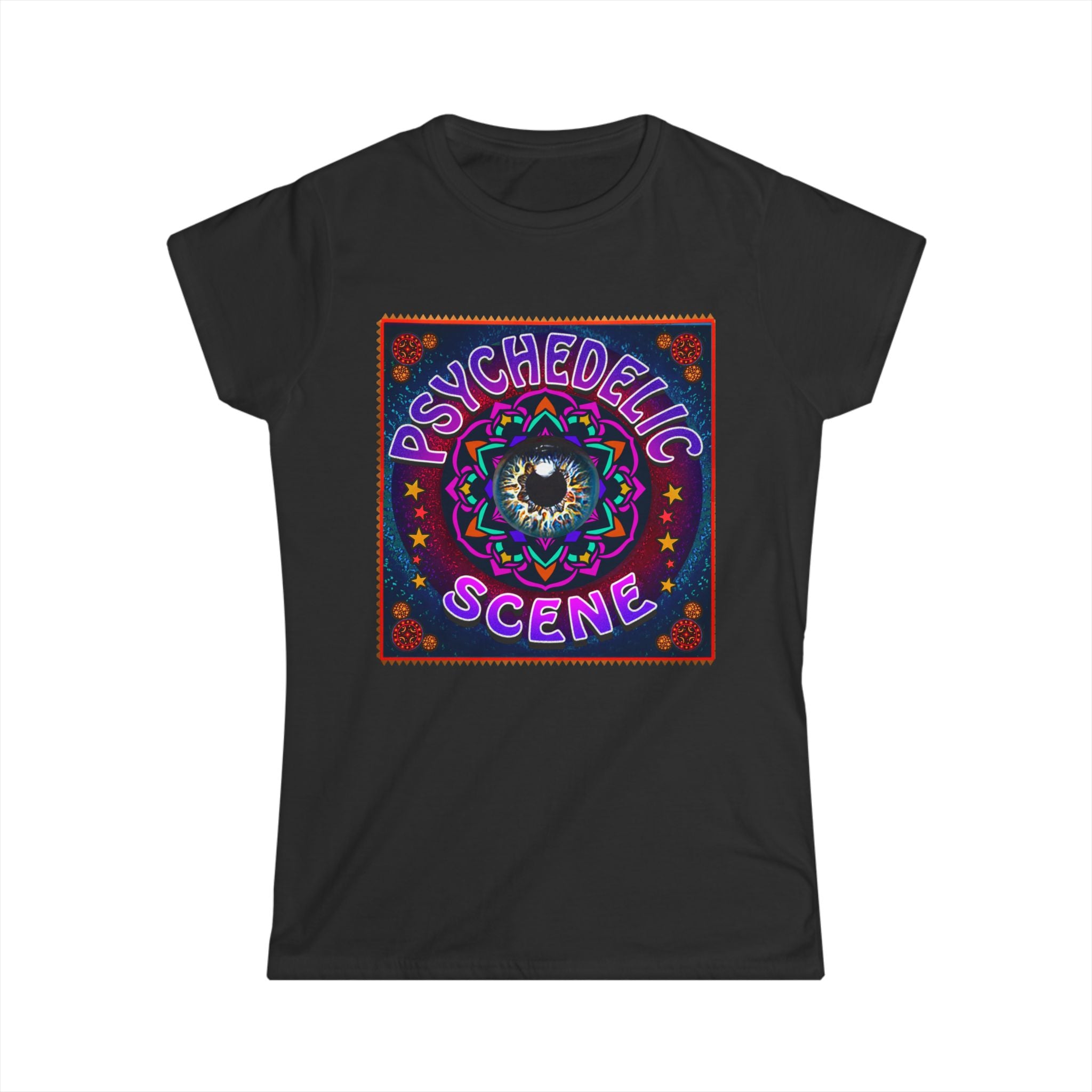 Psychedelic Scene Women's Tee — Retro Psychedelia Graphic T-Shirt