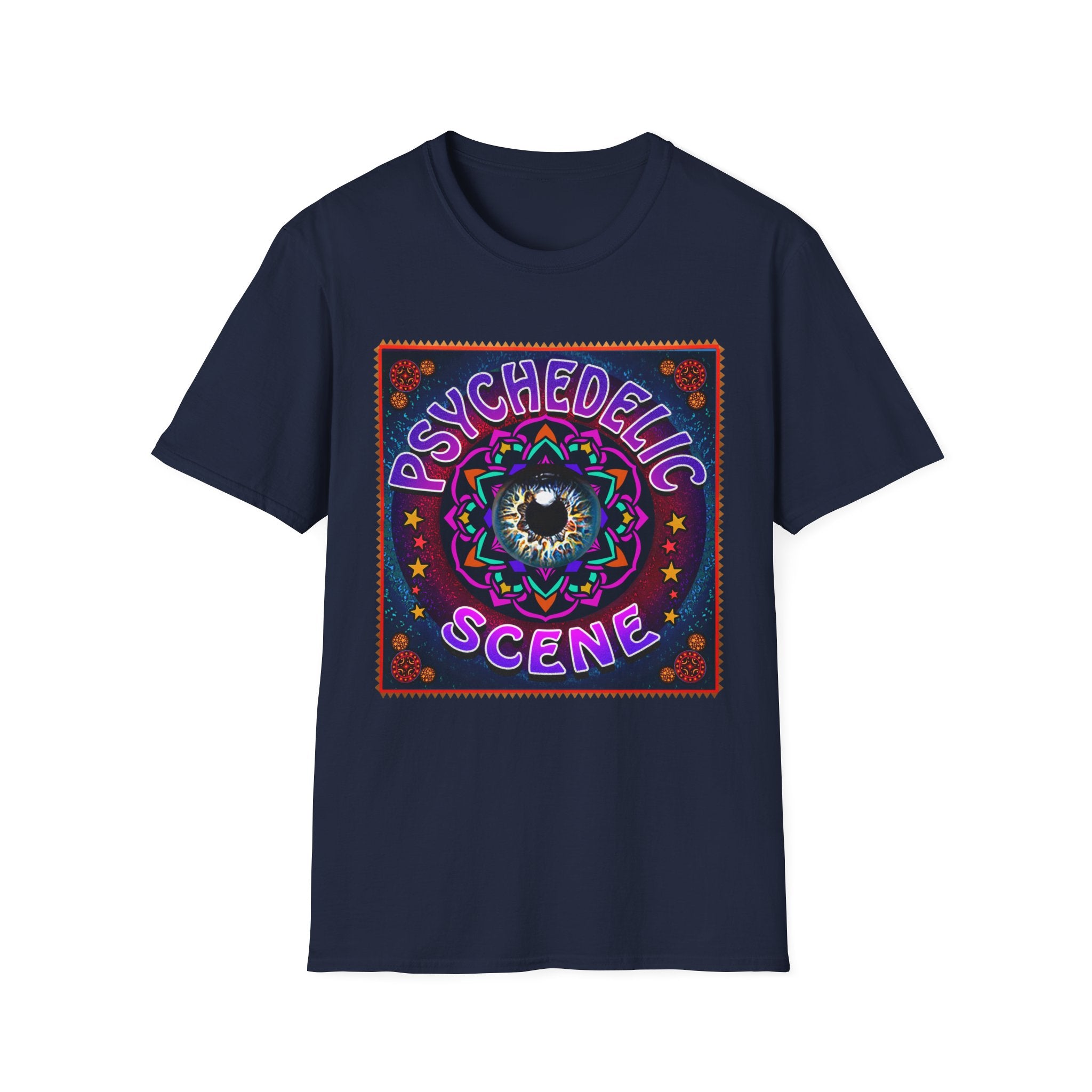 Psychedelic Scene Graphic T-Shirt — Retro Skull Mandala Tee