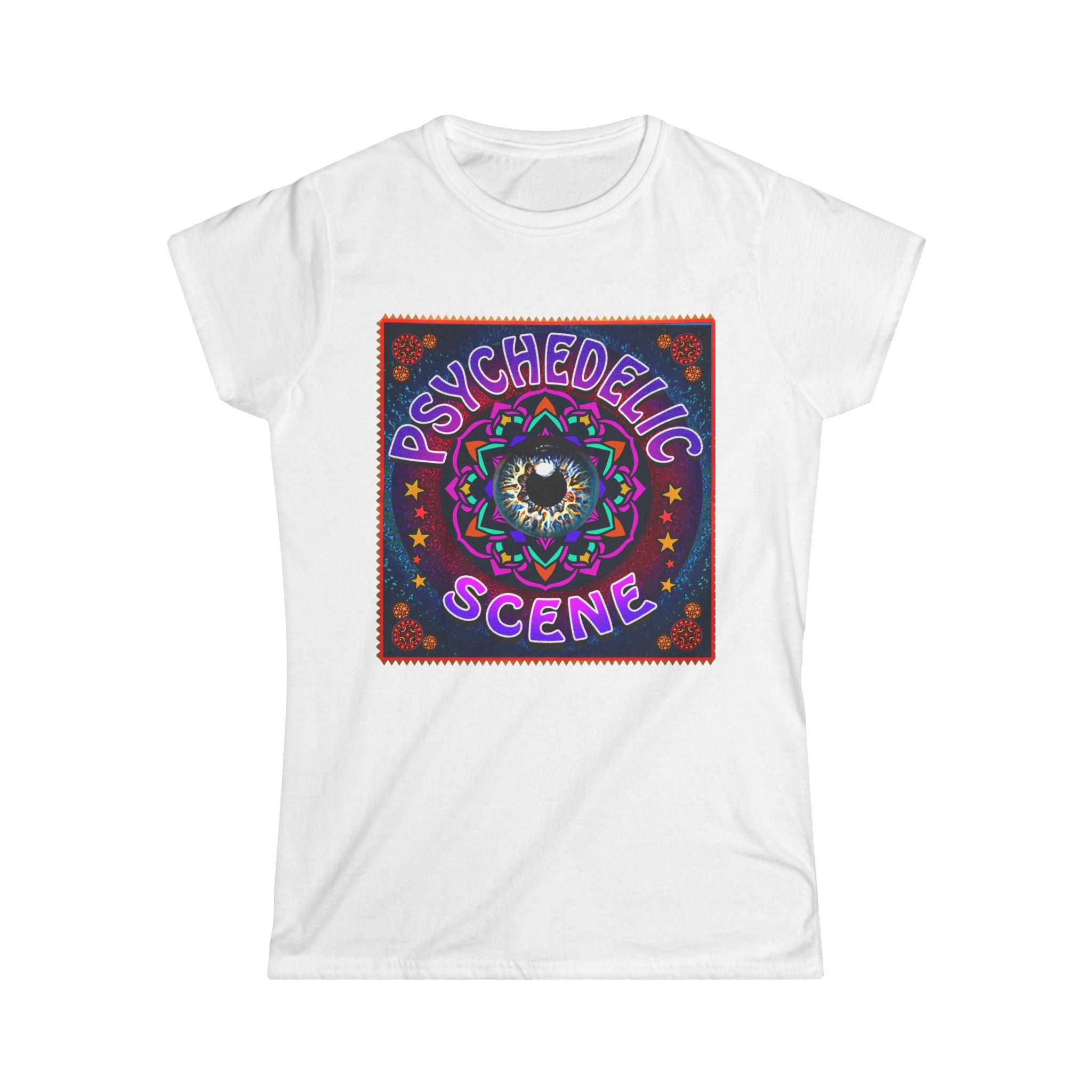 Psychedelic Scene Women's Tee — Retro Psychedelia Graphic T-Shirt