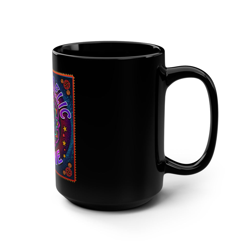 Psychedelic Scene 15oz Black Mug — Trippy Eye Mandala Coffee Cup